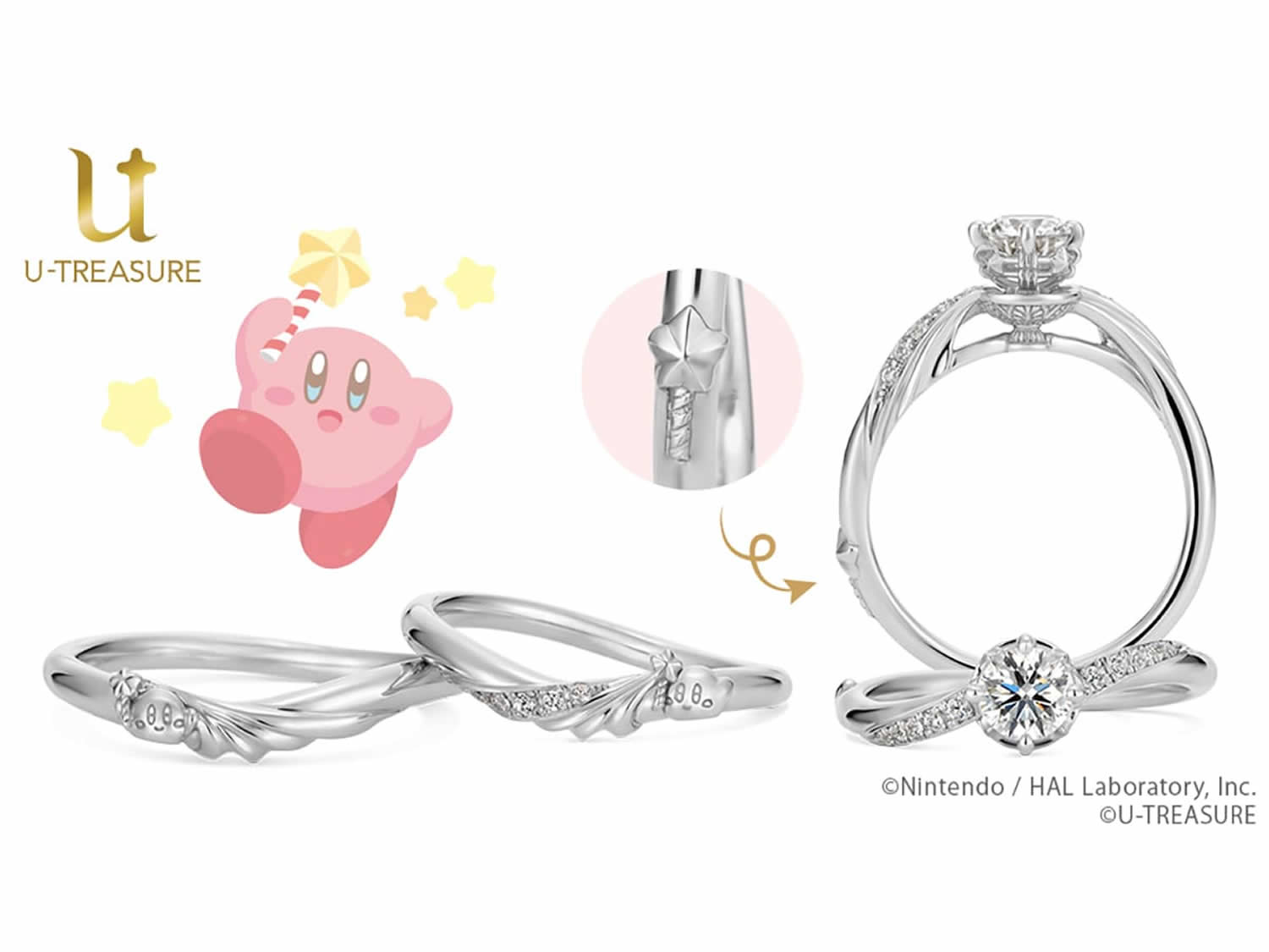 Alianças de noivado e casamento para fãs de Kirby no Japão