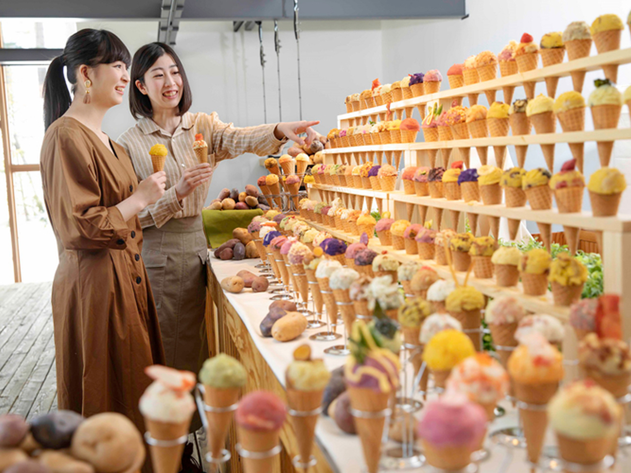 Resort em Hokkaido que oferece uma enorme variedade sorvetes feitos de batata
