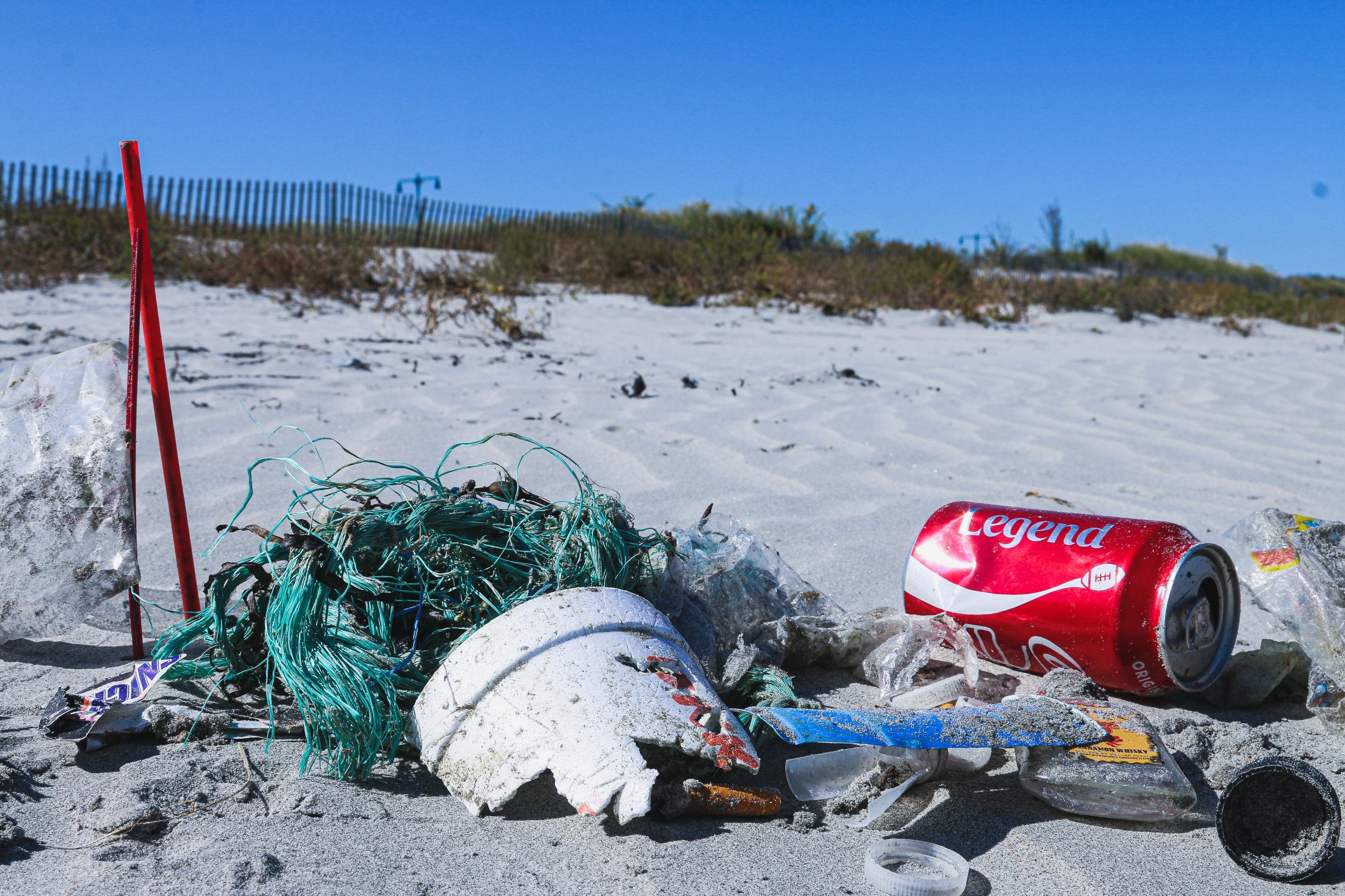 garbage on seashore