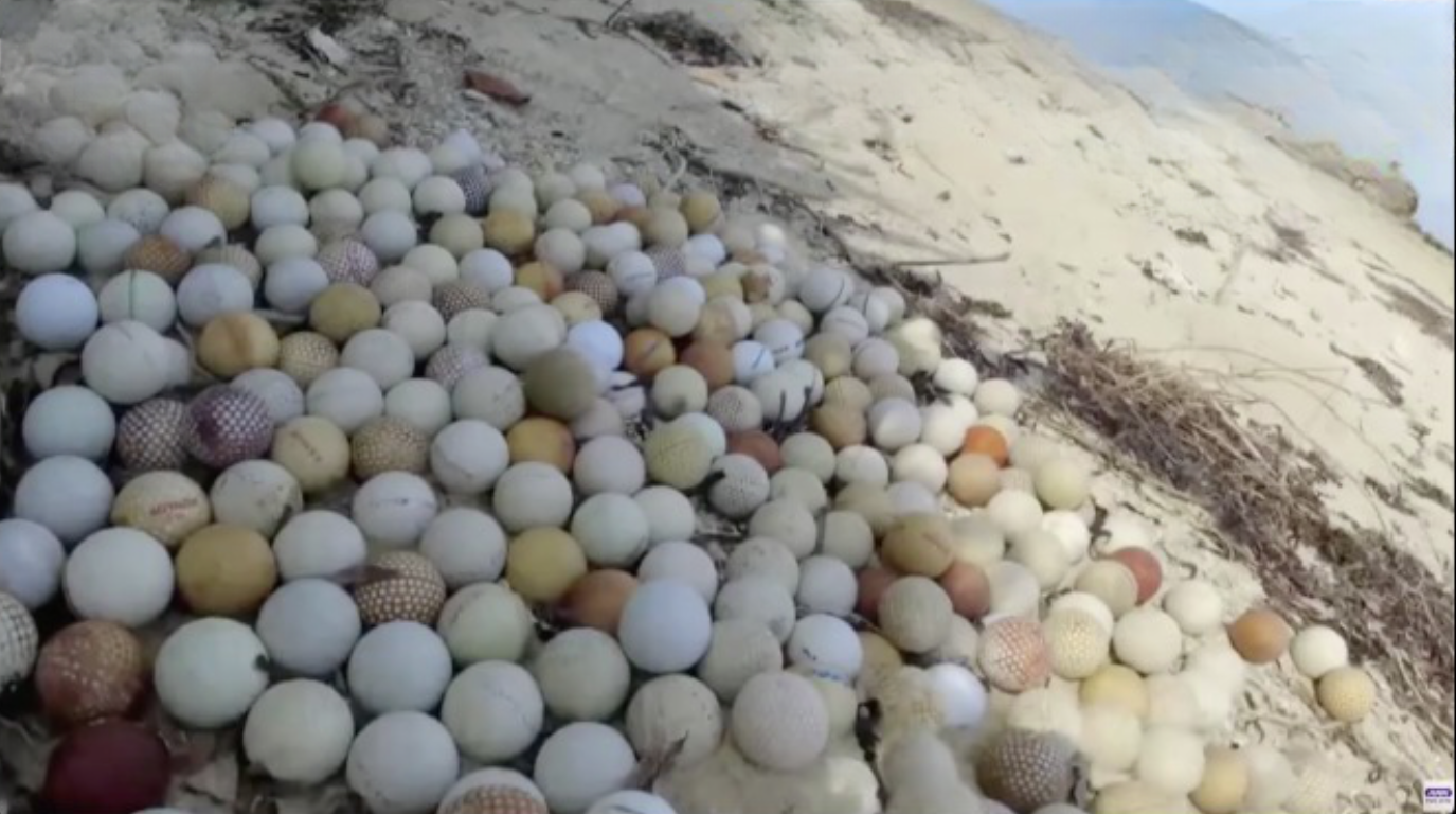 Centenas de bolas de golfe aparecem em praia do Sul do Japão 