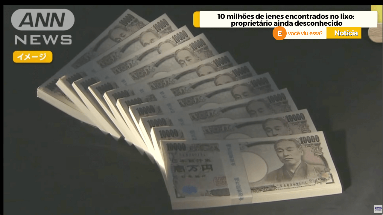 Dez milhões de ienes encontrados no lixo: proprietário ainda desconhecido