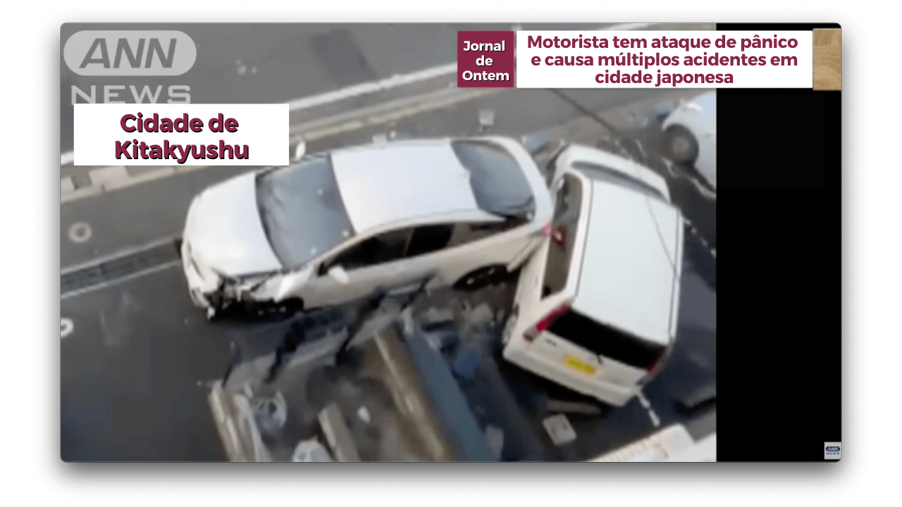 Motorista tem ataque de pânico e causa múltiplos acidentes em cidade japonesa 