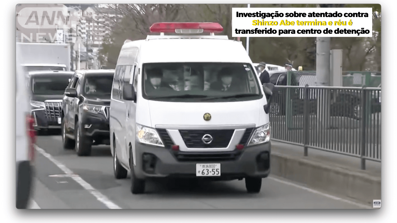 Investigação sobre atentado contra Shinzo Abe termina e réu é transferido para centro de detenção