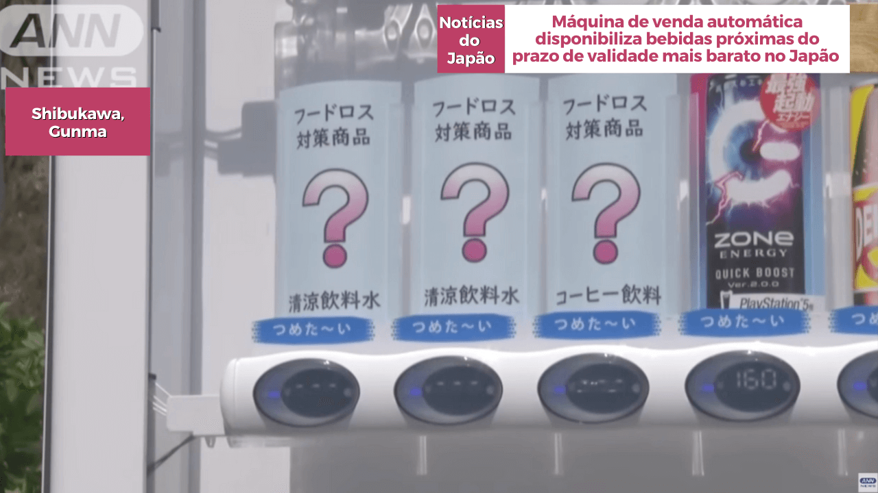 Máquina de venda automática disponibiliza bebidas próximas do prazo de validade mais barato no Japão 