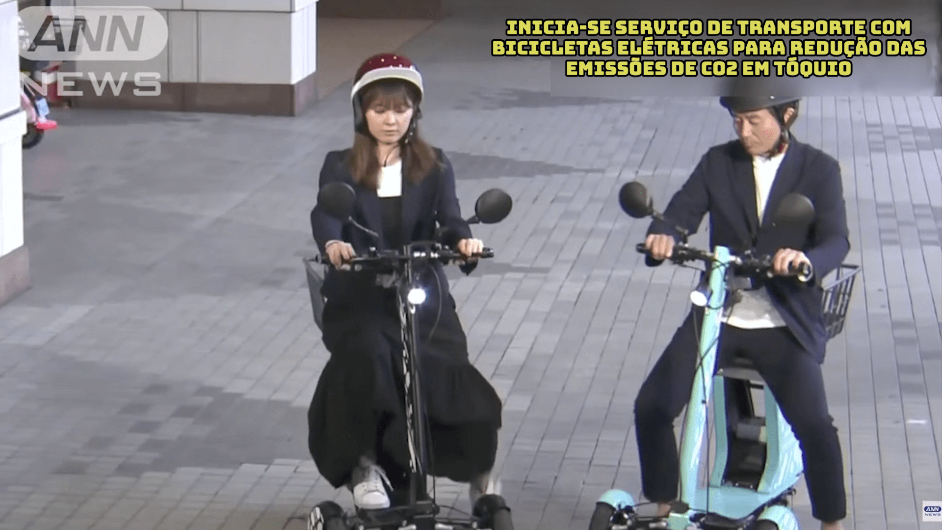 Inicia-se serviço de transporte com bicicletas elétricas para redução das emissões de CO2 em Tóquio 