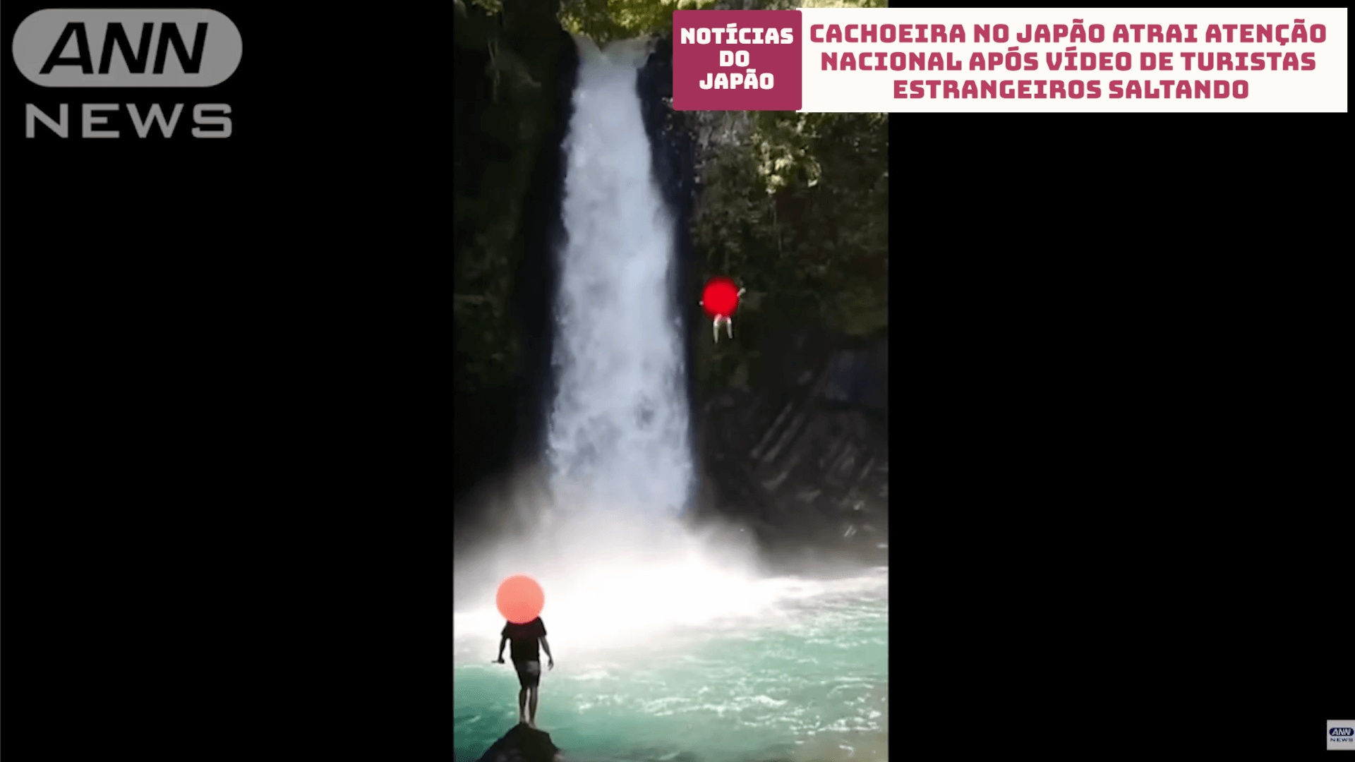 Cachoeira no Japão atrai atenção nacional após vídeo de turistas estrangeiros saltando