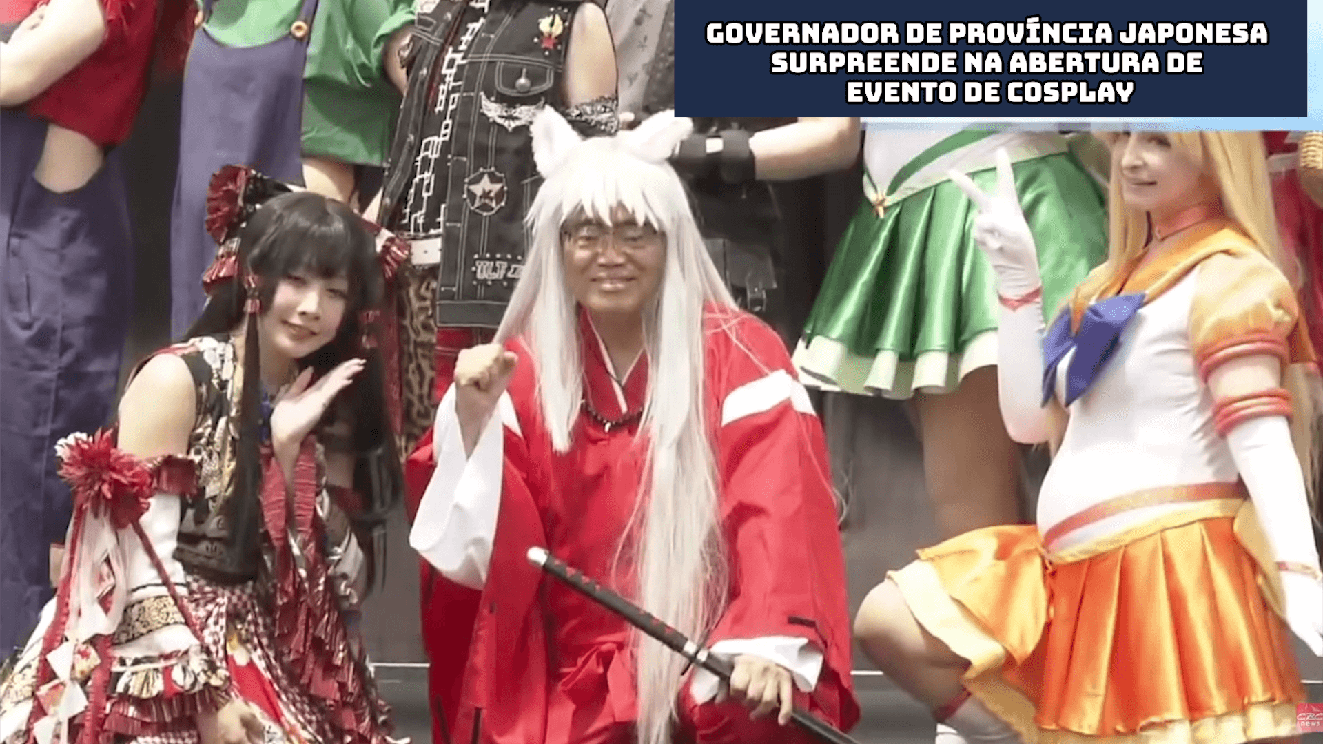 Governador de província japonesa surpreende na abertura de evento de Cosplay