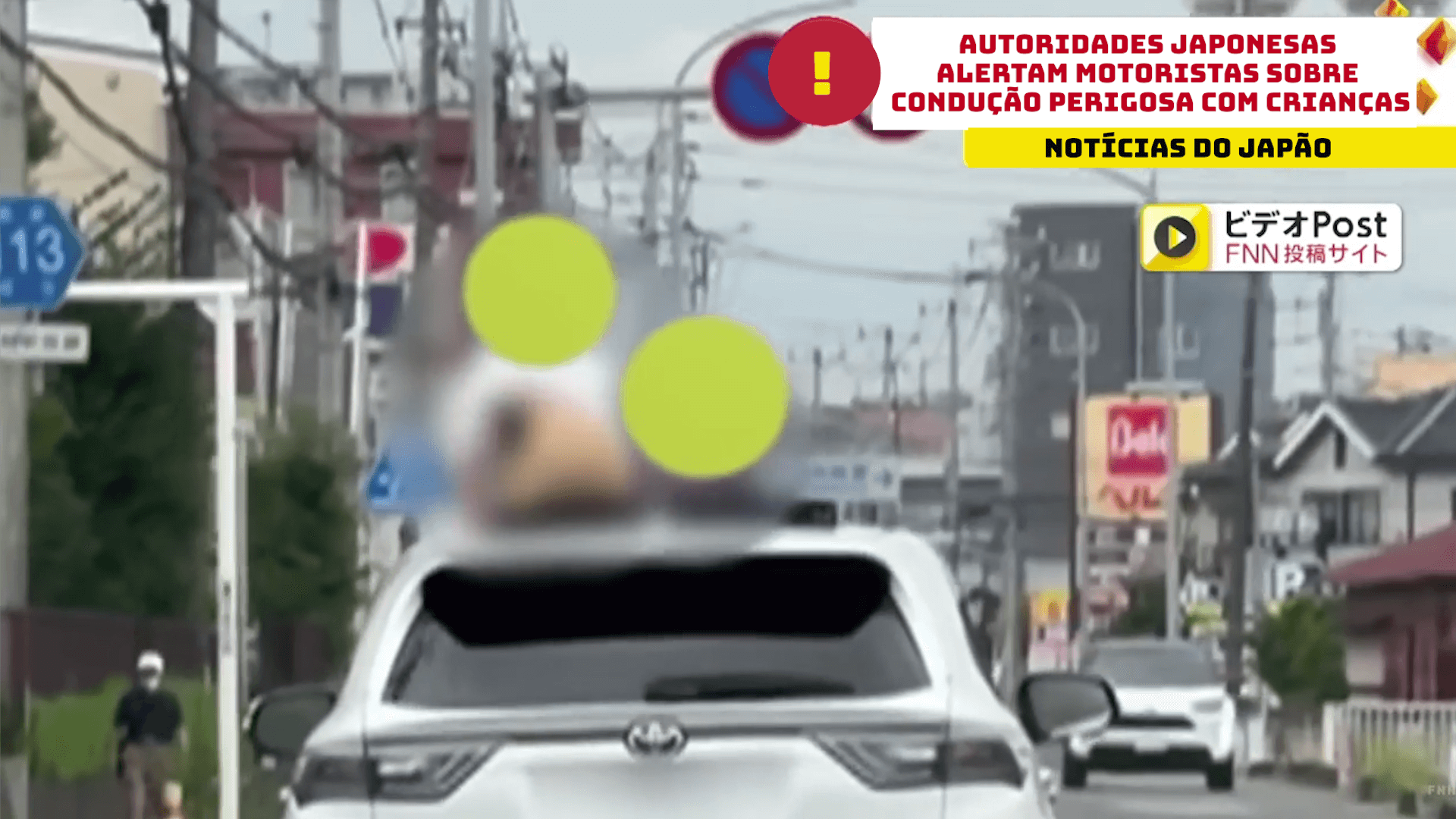 Autoridades japonesas alertam motoristas sobre condução perigosa com crianças