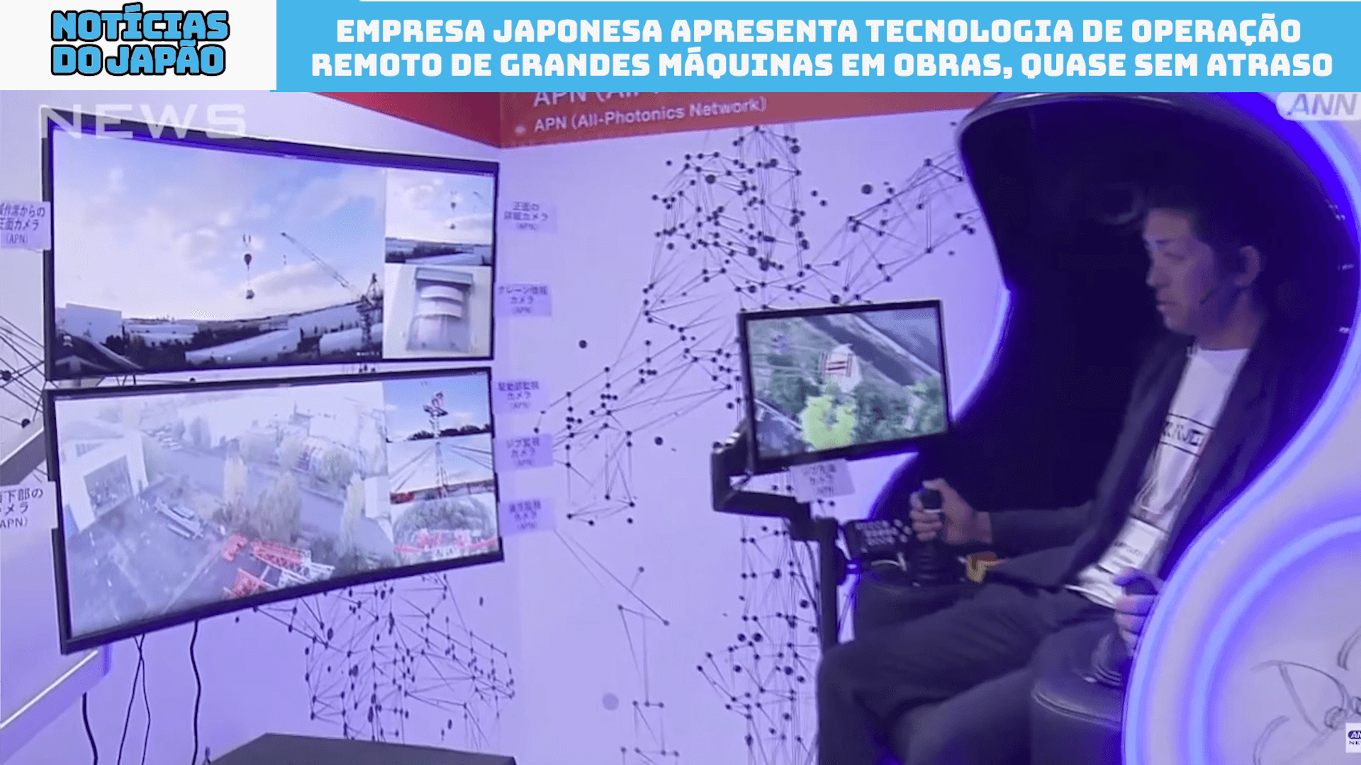 Empresa japonesa apresenta tecnologia de operação remoto de grandes máquinas em obras, quase sem atraso