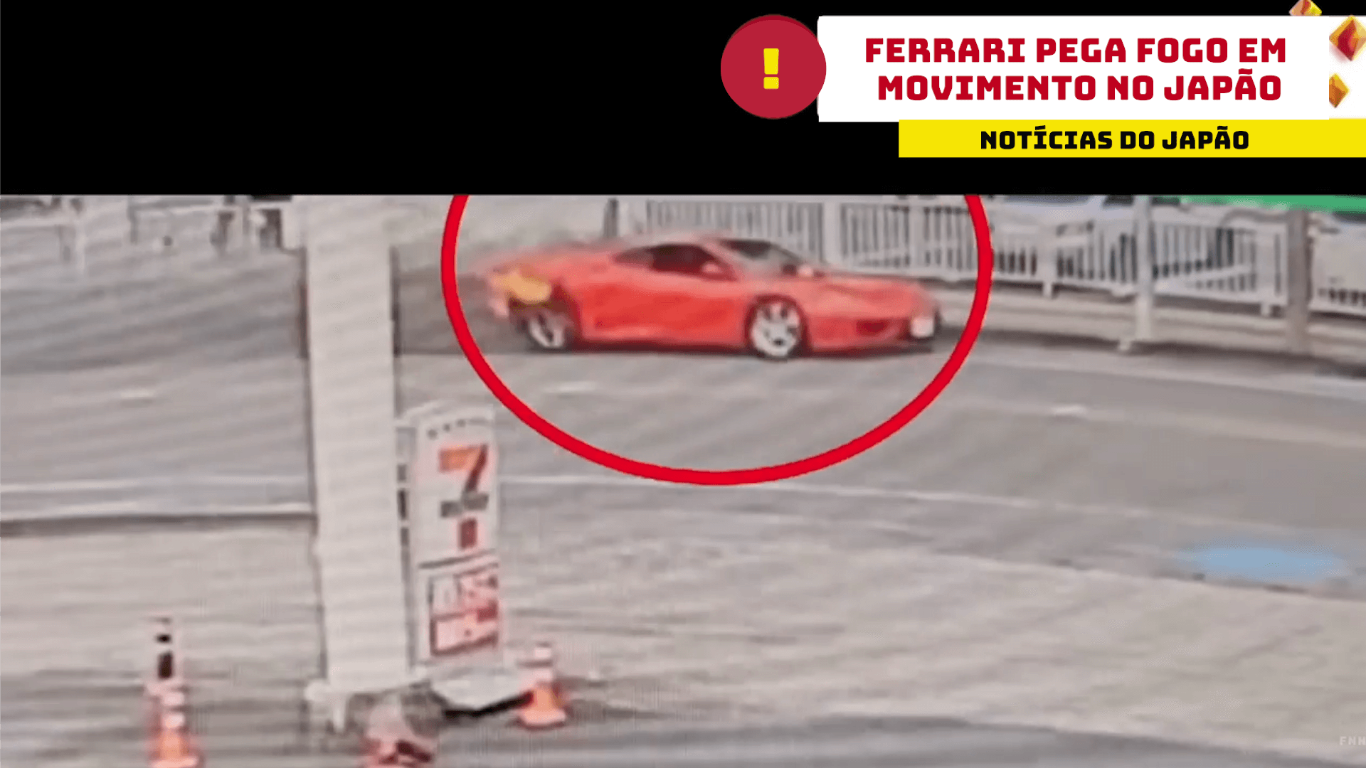 Ferrari pega fogo em movimento no Japão 