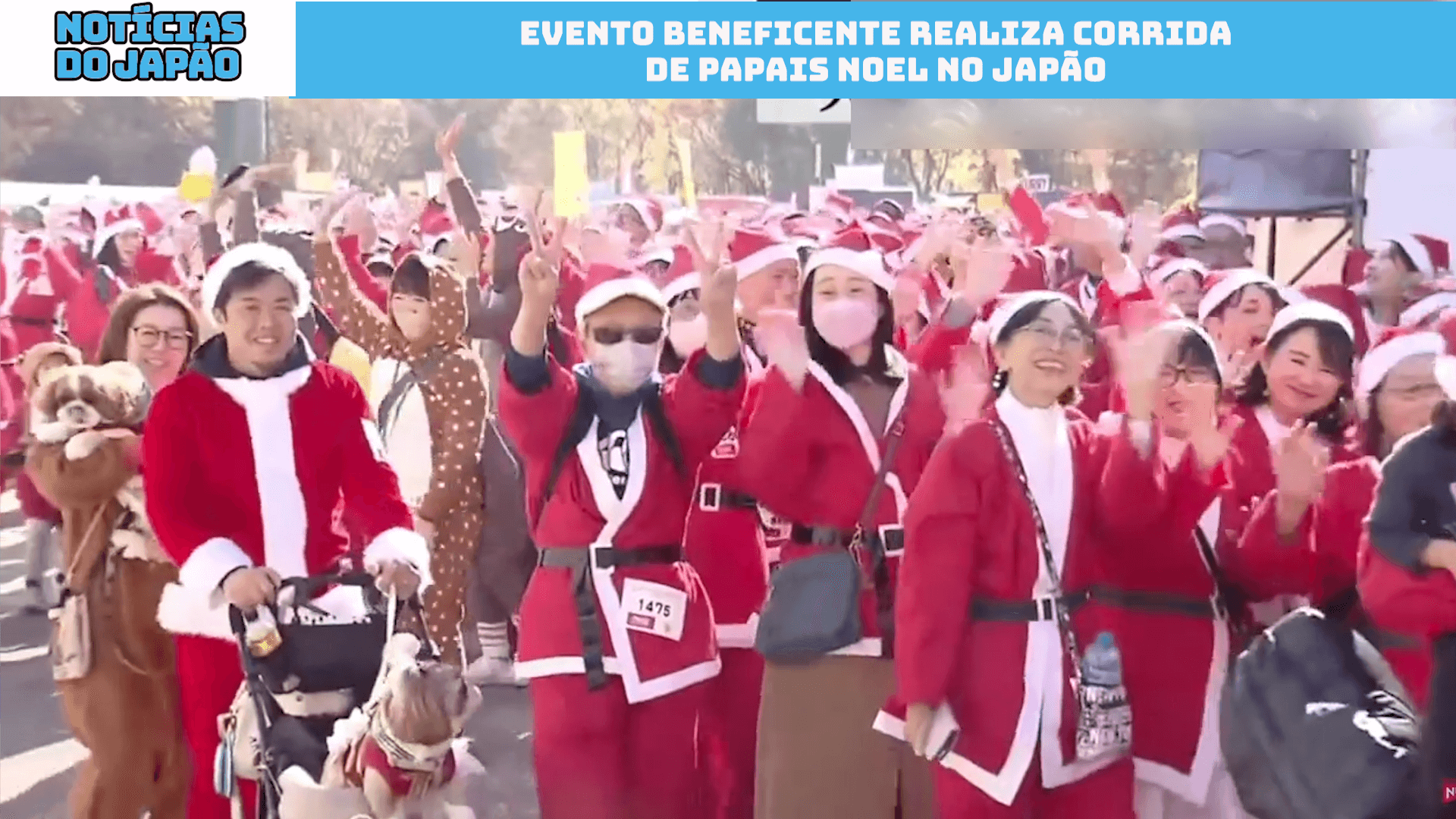Evento beneficente realiza corrida de Papais Noel no Japão 