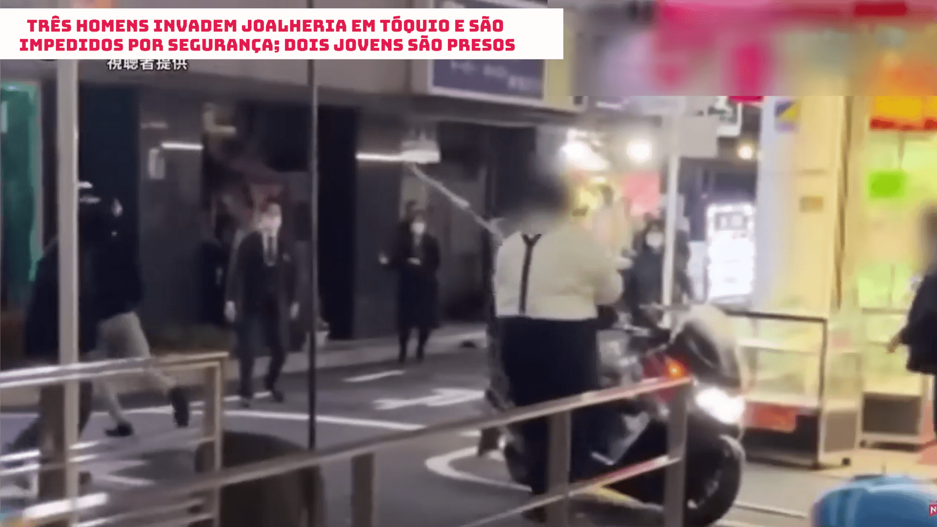 Três homens invadem joalheria em Tóquio e são impedidos por segurança; dois jovens são presos 