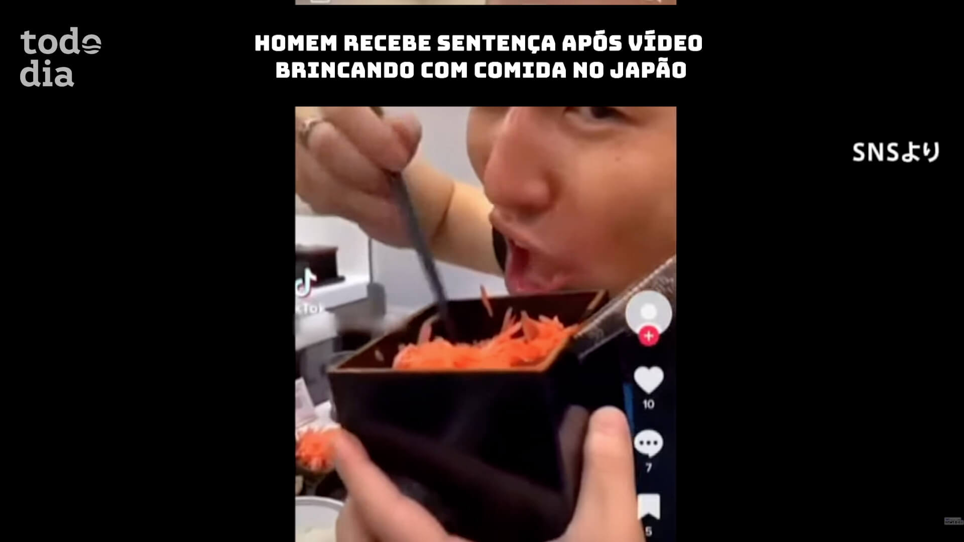 Homem recebe sentença após vídeo brincando com comida no Japão