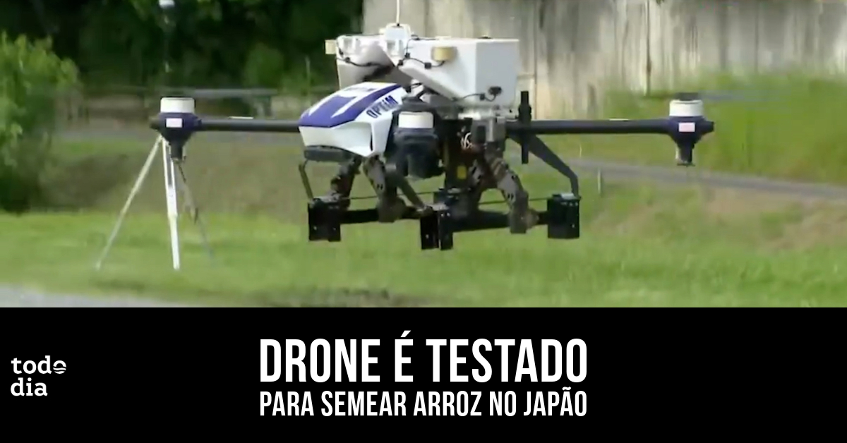 Drone é testado para semear arroz no Japão 