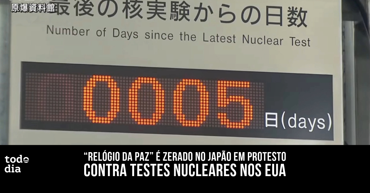 “Relógio da Paz” é zerado no Japão em protesto contra testes nucleares nos EUA